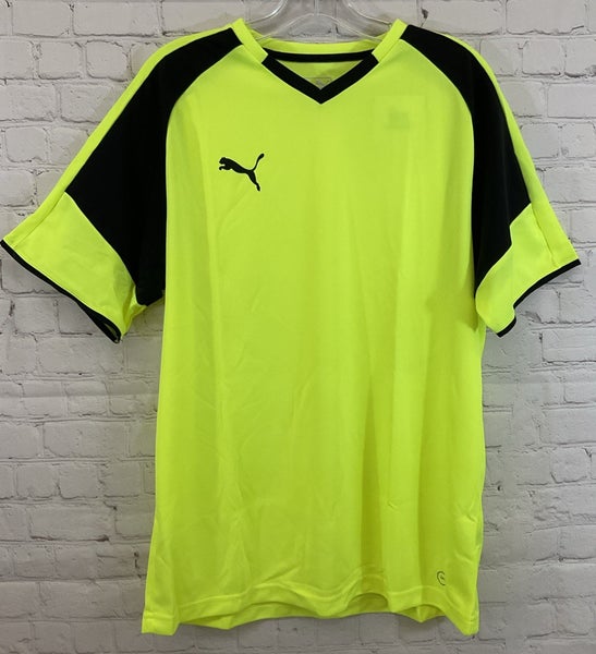 Puma 703038-09 Adult BORUSSIA Short-Sleeve Soccer Jersey Fluro Yellow Large