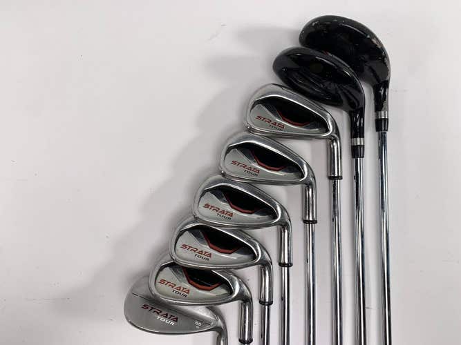 Strata Tour Hybrid Iron Set 4H-5H 6-PW+LW Callaway Regular Steel Mens RH