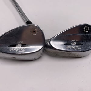 Titleist Vokey SM7 Tour Chrome Wedge Set 52* 8 56* 8 Wedge Mens RH Midsize Grips