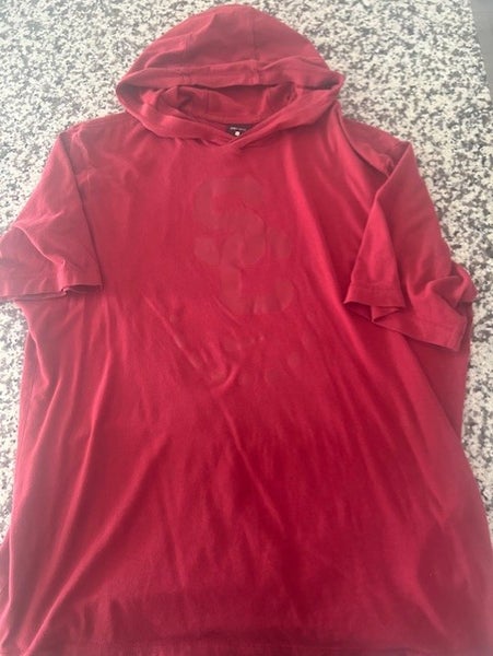 Nike USC Football team issued pre game walk through short sleeve hoodie L large