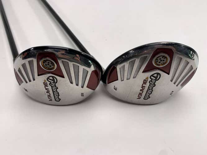 TaylorMade Burner Steel 2007 3 & 5 Fairway Wood Set 15* 18* REAX 50g Regular RH