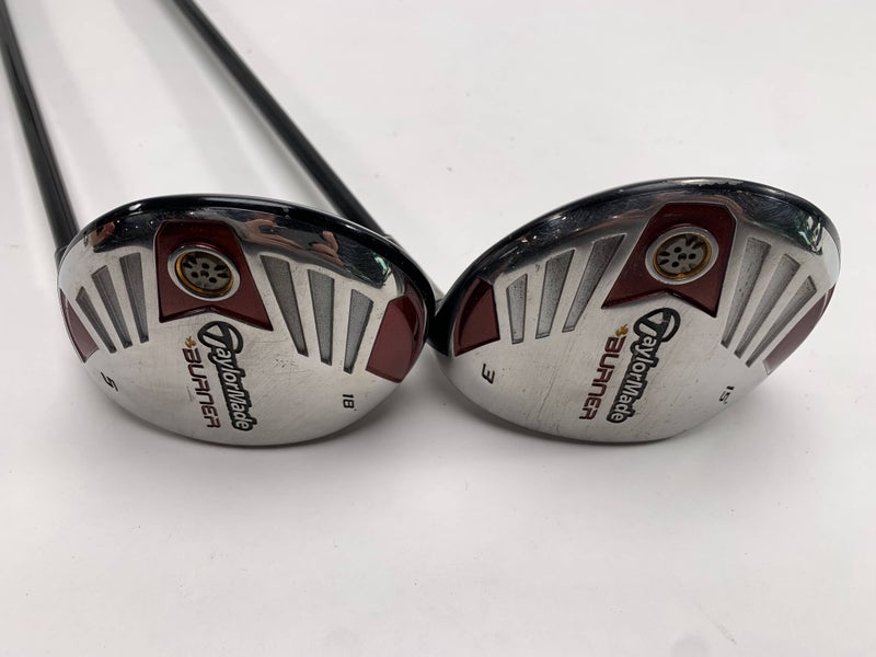 TaylorMade Burner Steel 2007 3 & 5 Fairway Wood Set 15* 18* REAX 50g Regular RH