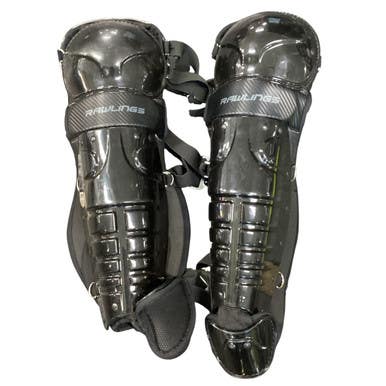 Used Rawlings SHIN GUARD Catchers Leg Guards Black Intermed 11479-S000402646