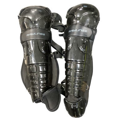 Used Rawlings SHIN GUARD Catchers Leg Guards Black Intermed 11479-S000402646