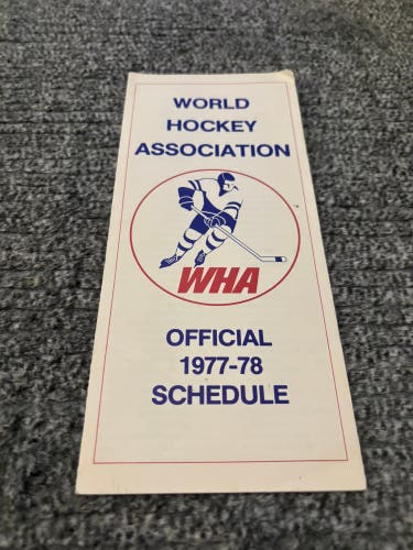 World Hockey Associate WHA Vintage Pamphlet Schedule 1977 1978