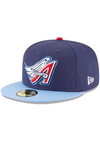 New Era Los Angeles Angels 2 Tone Mens Navy Blue Cooperstown 59FIFTY Fitted Hat