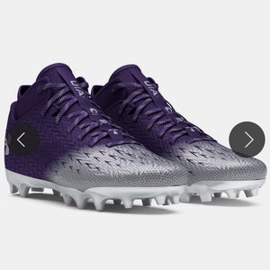 New men's 13 Under Armour Spotlight clone 4 MC purple/silver 3027977 football/lacrosse cleats