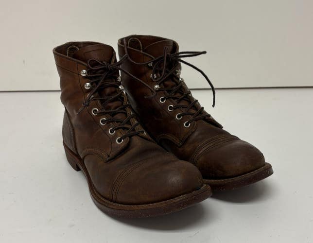 Red Wing 8111 Iron Ranger Brown Leather Cap Toe Ankle Boots US Men's 10.5 EU 44