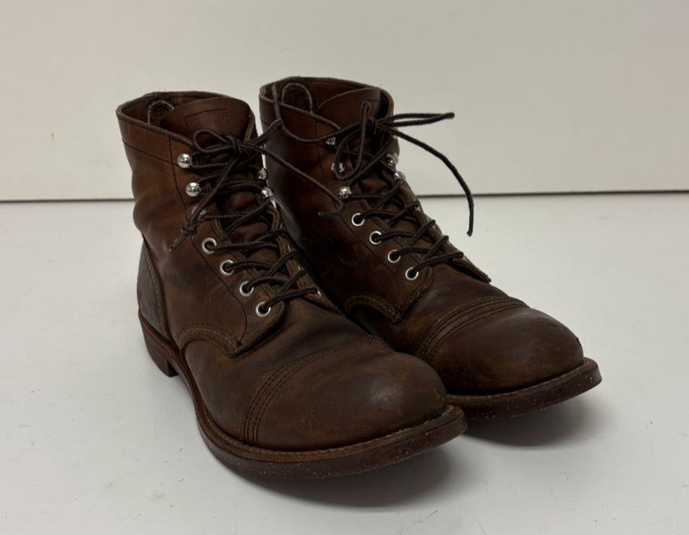 Red Wing 8111 Iron Ranger Brown Leather Cap Toe Ankle Boots US Men's 10.5 EU 44