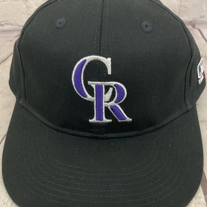 Colorado Rockies Logo Team MLB One Size Fits Most OC Sports Flat Brim Hat Black