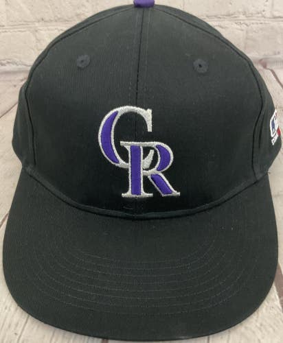 Colorado Rockies Logo Team MLB One Size Fits Most OC Sports Flat Brim Hat Black