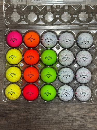 20 Callaway Supersoft Golf Balls - Colored and Splatter 360 Design
