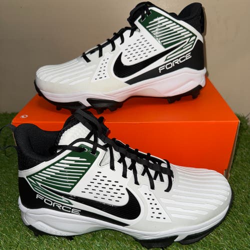 Nike Force Savage Pro 3 Shark P PE Football Cleats 13.5 White Green FJ8163-107