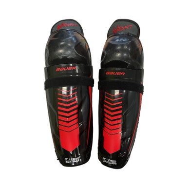 Used Bauer LIL SPORT Youth Shin Guards Black 11" 11859-S000024622