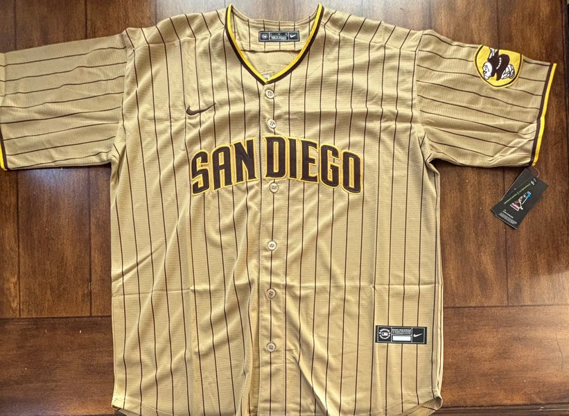 San Diego Padres Jackson Merrill Jr #3 Brown Pinstripe Jersey Adult Large