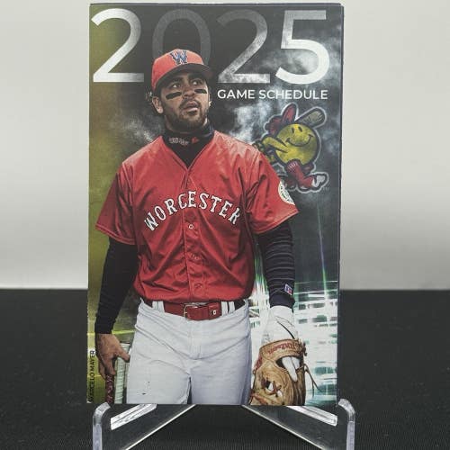 Marcelo Mayer Worcester Red Sox 2025 MILB Baseball Season Team Pocket Schedule