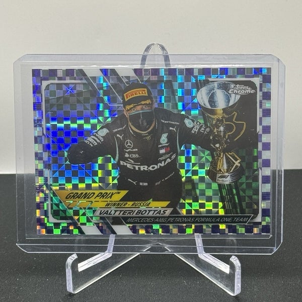 Valtteri Bottas Mercedes 2021 Topps F1 Chrome Purple Checker Race Winner /199