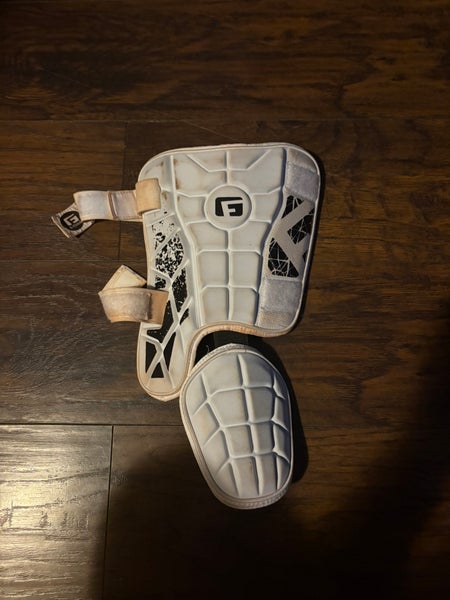 White G-Form L/XL batters leg Guard (Used)