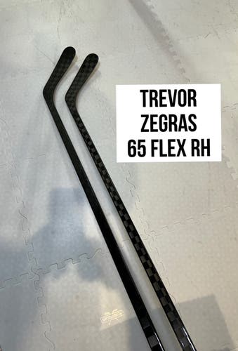 Senior(2x)Right Zegras 65 Flex ProBlackStock™ Unbranded Blackouts Pro Stock Hockey Sticks