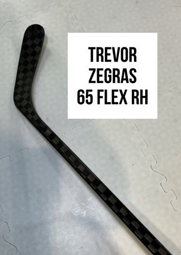 Senior(1x)Right Zegras 65 Flex ProBlackStock™ Toe Pattern Unbranded Pro Stock Hockey Sticks