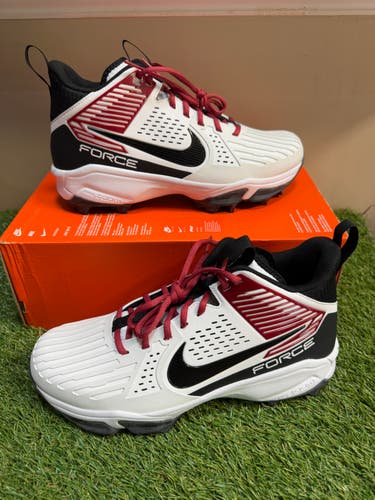 Nike Force Savage Pro Shark 3 P PE Football Cleats 12.5 White Crimson FJ8163-102