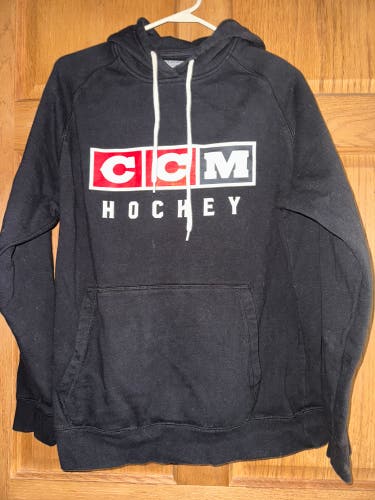 CCM black hooded sweatshirt hockey size large hoodie