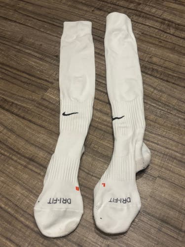 Nike Dri Fit Knee High Athletic Socks Adult Large White Used