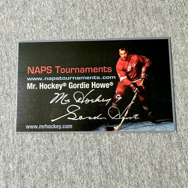 AUTOGRAPHED GORDIE HOWE NHL DETROIT RED WINGS NAPS TOURNAMENT CARD