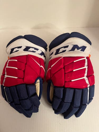 Rochester Americans CCM JetSpeed FT1 Gloves 15Inches, But Fits Like A 14 Pro Stock (Used)