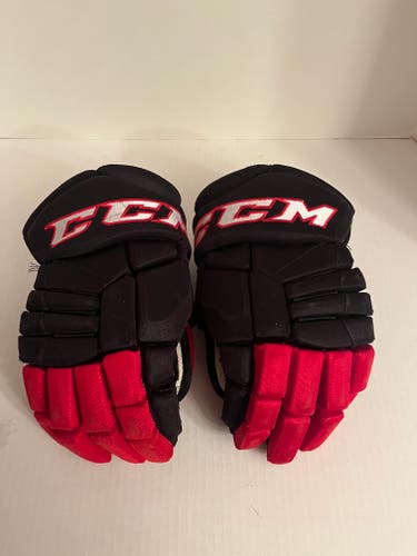 Black and Red CCM JetSpeed FT1 Gloves 14" Pro Stock (Used)