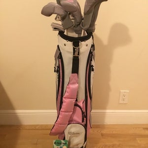 Wilson Ladies ProStaff Tour Full Set (D, 3W, 5W,3H,4H,5-PW-SW,Putter) & Cart Bag