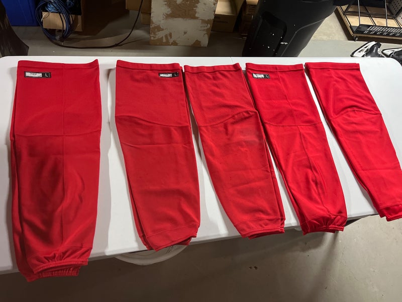 5 Pairs Of Red Large Adult CCM Skate Socks (Used)