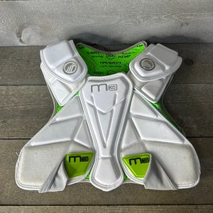 Maverik M3 37.5 Lacrosse Shoulder Chest Pads Size Medium White Green