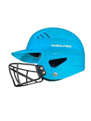 Used Rawlings BATTING HELMET Batting Helmet w/Mask Teal S/M 11613-S000166952