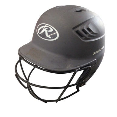 Used Rawlings BB/SB HELMET Batting Helmet w/Mask Grey MD 11760-S000081282