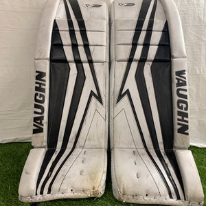 White 34" Senior Vaughn Velocty Pro Goalie Leg Pads (Used)