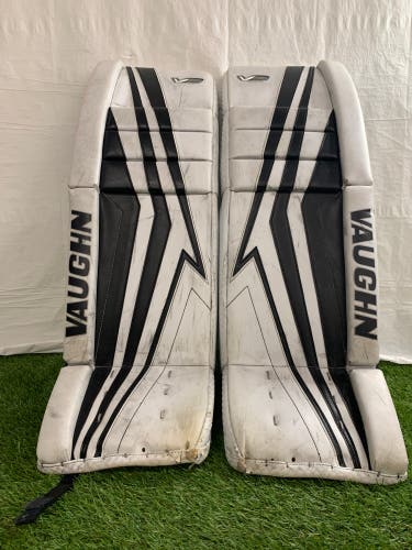 White 34" Senior Vaughn Velocty Pro Goalie Leg Pads (Used)