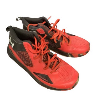 Used Under Armour LOCKDOWN 5 Basketball Shoes M Black And Red Senior 9 11479-S000402679