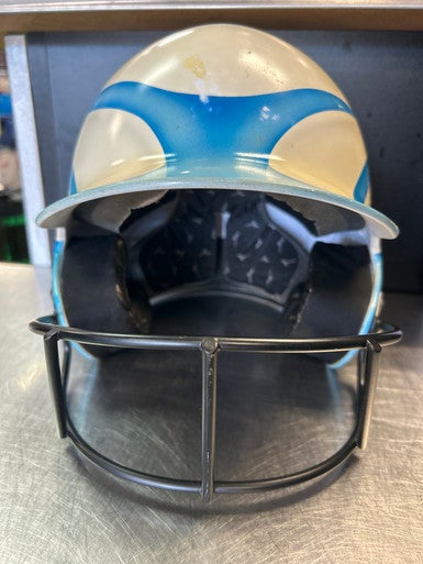 Used Mizuno 113389OP Batting Helmet w/Mask White MD 11868-S000065154
