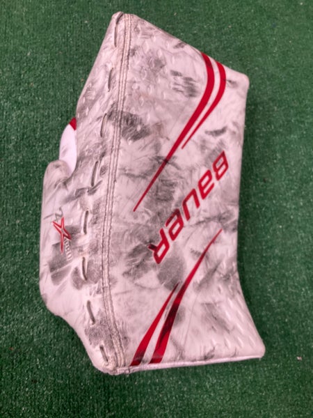 White Senior Bauer 2X Pro Goalie Gloves & Blockers Regular (Used)