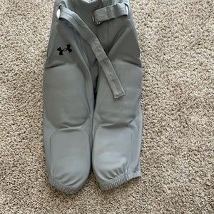 Gray Small Youth Integrated Under Armour Game Pants (Used)