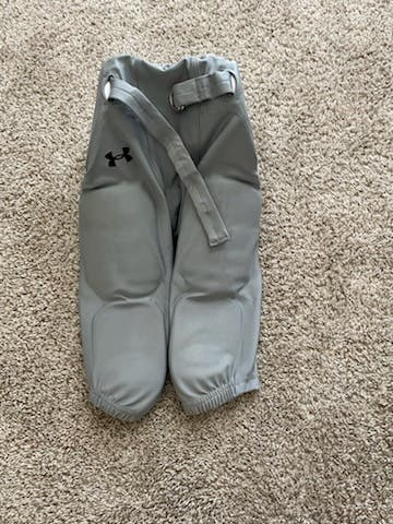 Gray Small Youth Integrated Under Armour Game Pants (Used)
