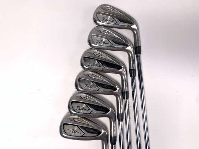 Titleist 718 AP1 Iron Set 4-9 True Temper AMT Red S300 Stiff Steel Mens RH +1''