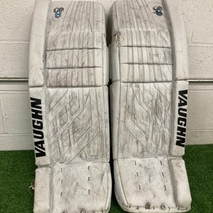 White 30" Intermediate Vaughn Velocity VE8 Goalie Leg Pads (Used)