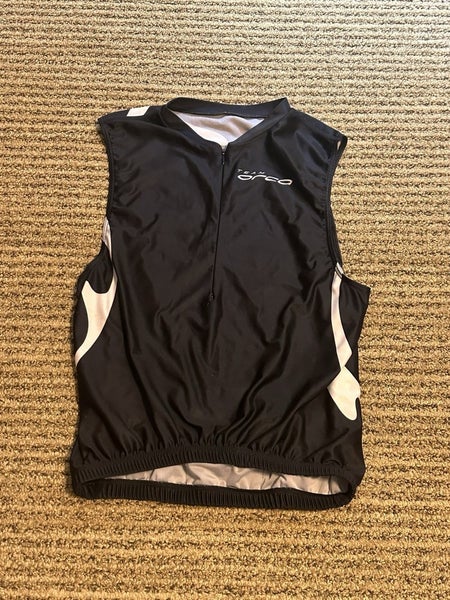 Orca Cycling Biker Shirt Mens Small Black 1/4 Zip Biking Bicycle Triathlon Tank