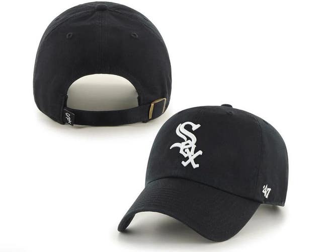 Chicago White Sox '47 Brand MLB Black Clean Up Adjustable Strapback Hat Dad Cap