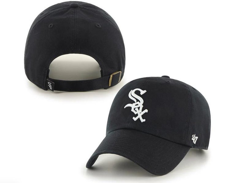 Chicago White Sox '47 Brand MLB Black Clean Up Adjustable Strapback Hat Dad Cap
