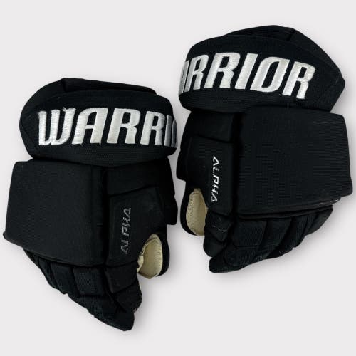 Pro Stock Used 13" Warrior Alpha Adirondack Thunder Hockey Gloves