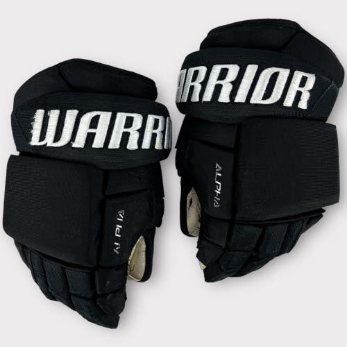 Pro Stock Used 14" Warrior Alpha Adirondack Thunder Hockey Gloves
