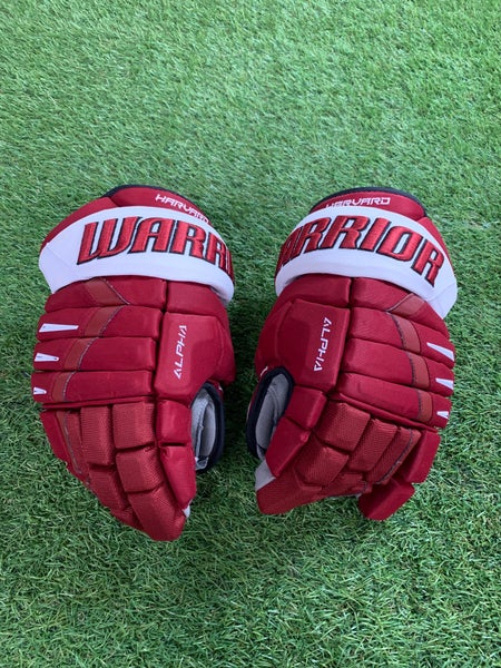 Red Senior Warrior Alpha Pro Gloves 14" Harvard Pro Stock (Used)